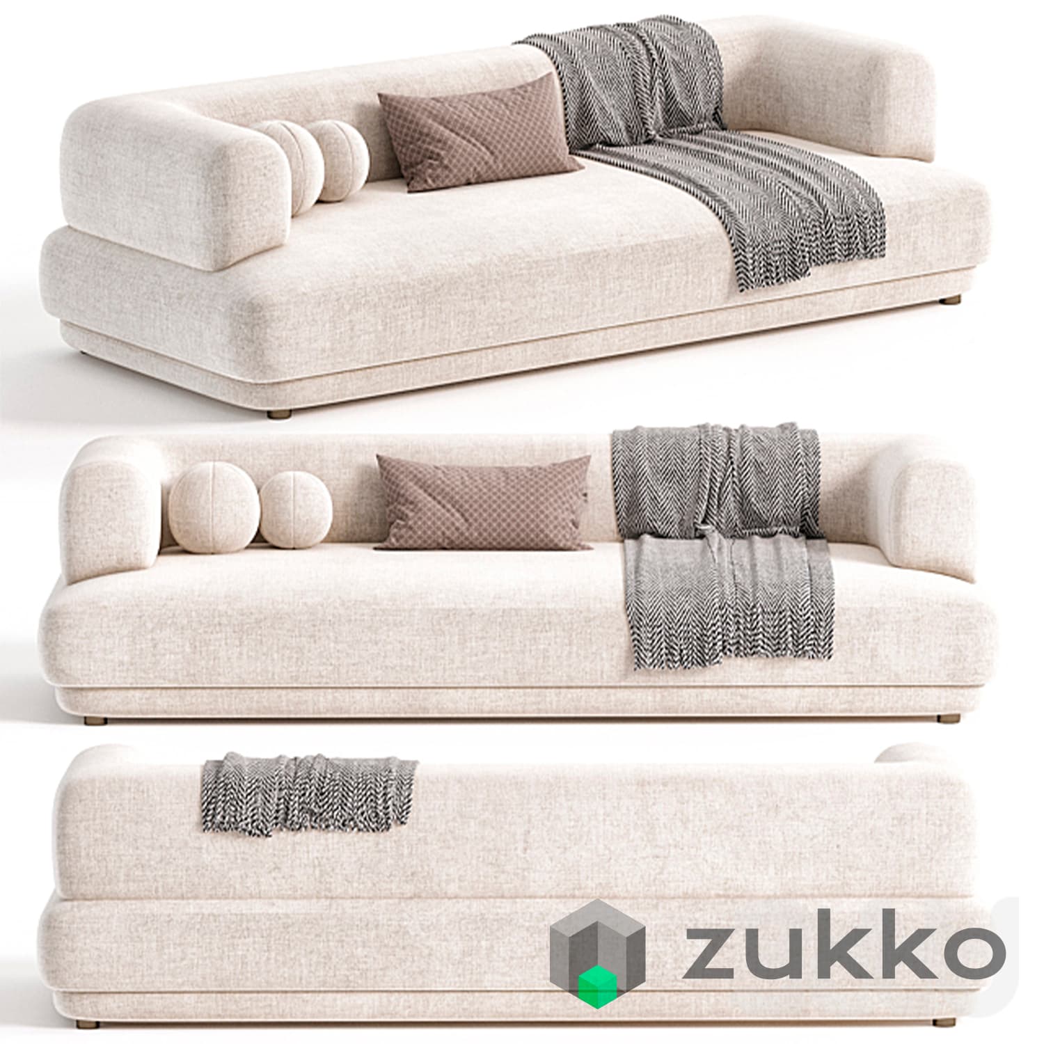 Zanotta BUMPER Fabric Sofa - image 1